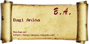 Bagi Anina névjegykártya